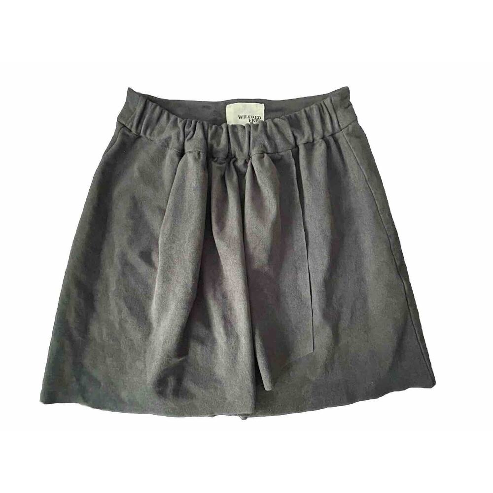 Aritzia Wilfred Free Nescher Faux Suede Vegan Grey Mini Skirt Xxs 2xs 00